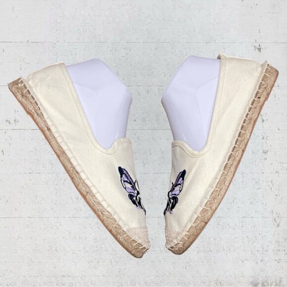 Coldwater Creek Walk With Me Espadrilles Embroidered Butterfly Size 6.5 Boho - Picture 4 of 10